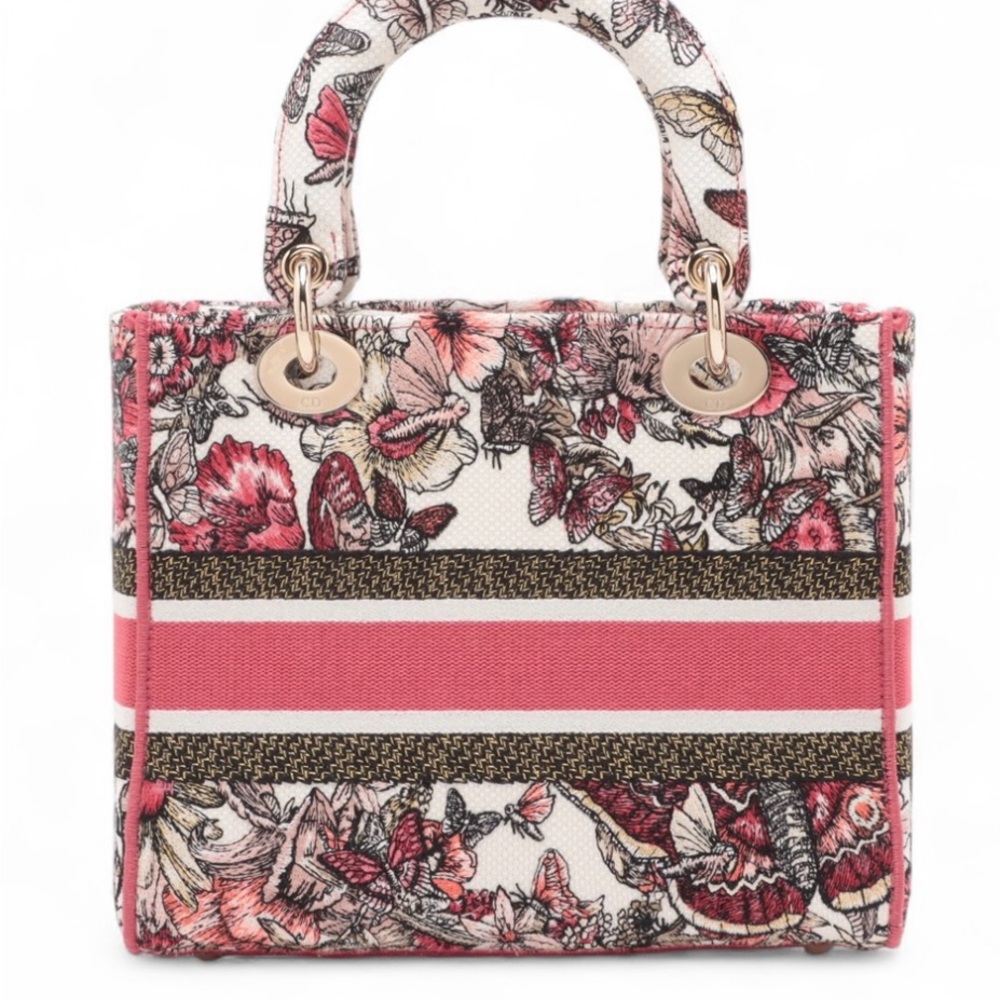 Lady Dior Pink and White Butterfly Floral Design - Picture 2 of 11